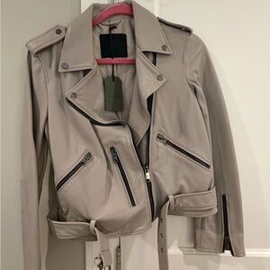 All Saints Taupe Leather Jacket - NWT never worn perfect condition
